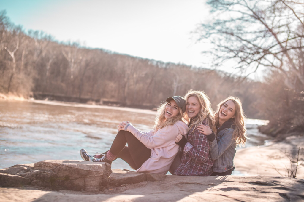 Group of women enjoying a weekend getaway by Lake Superior